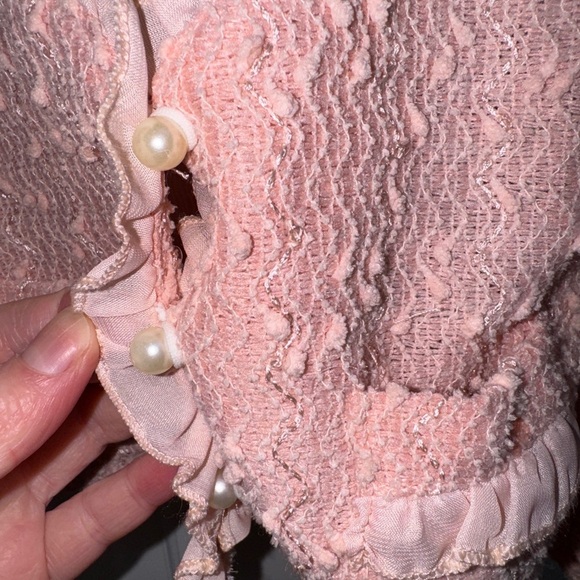 NWOT 2T Girls Formal Elegant Pink Cardigan with Ruffle Details - Picture 4 of 6